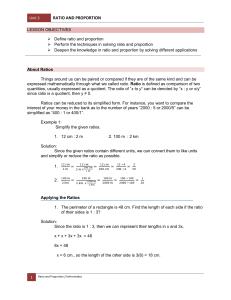 Ratio and proportion (W2)