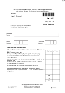 June 2006 QP - Paper 3 CIE Physics IGCSE