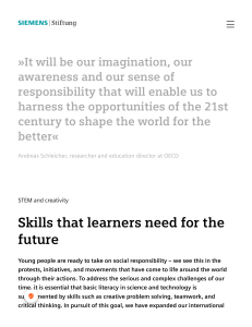 STEM & Creativity – Skills for the future