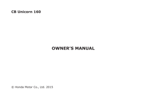 Owner s Manual - Unicorn 160
