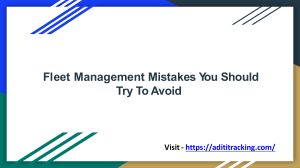 Fleet Management Mistakes You Should Try To Avoid