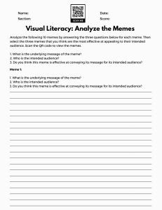 Visual Literacy Analyze Memes