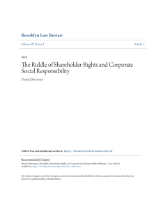 The Riddle of Shareholder Rights and Corporate Social Responsibil