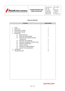 SOP-FSC-007 Human Resource   Admin Procedure (Rev01 2021 09.29) 