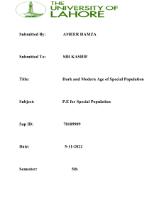 Assignment (P.E for special population)