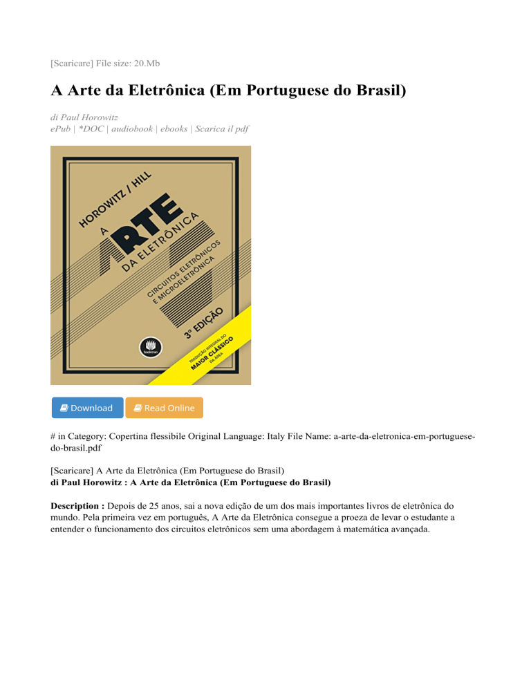 pdfcoffee.com  a-arte-da-eletronica-em-portuguese-do-brasil-pdf-6a66af849-pdf-free