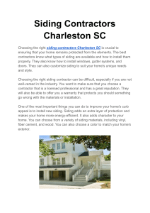 Siding Contractors Charleston SC