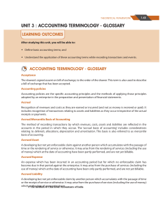 Accounting terminology-Glossary