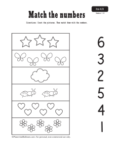 Matching numbers worksheets