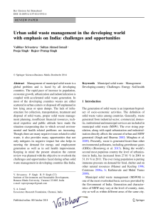 Urban Solid Waste Management in Developing World: India Focus