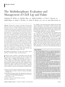 The Multidisciplinary Management of Cleft Lip   Palate