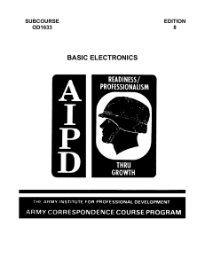 Basic Electronics Subcourse: US Army Armament Repair