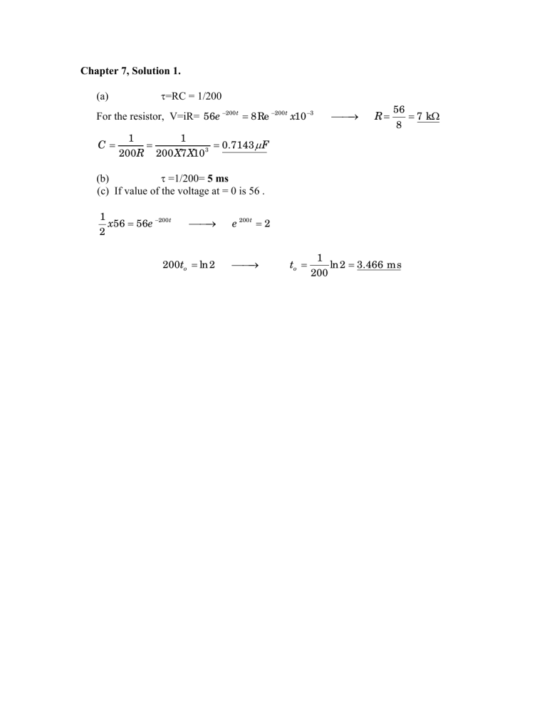 Chapter 7 Solution 1