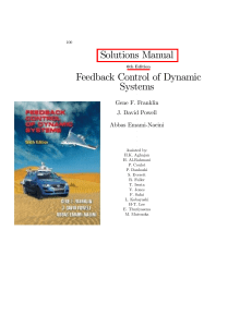 Feedback Control Systems Solutions Manual