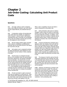 Chapter 2 - Job Costing