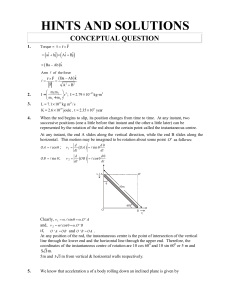 Physics Solutions & Hints: Torque, Inertia, Angular Momentum