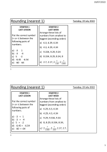 Rounding Starter 1