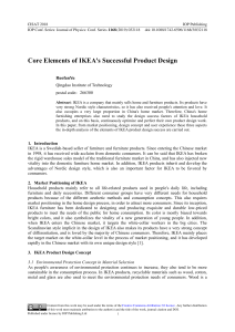 Core Elements of IKEA’s Succes