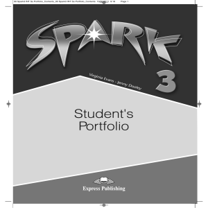 Spark 3 Student's Portfolio: English Language Learning