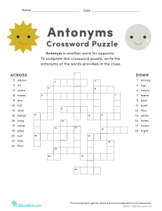 antonym-crossword