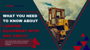equipment leasing with bad credit