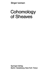 (Universitext) Birger Iversen - Cohomology of sheaves-Springer-Verlag (1986)