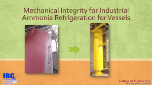 Mechanical Integrity for Industrial Ammonia Refrigeration for Vessels 