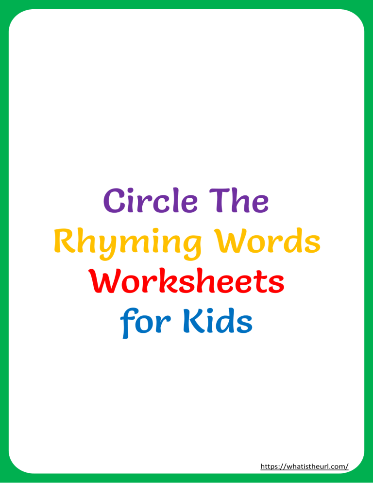 Circle The Rhyming Words