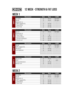 12 Week Strength & Fat Loss Workout Plan