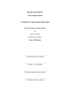 Ferguson Dissertation Miami University Ohio