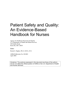 Patient Safety & Quality Handbook for Nurses