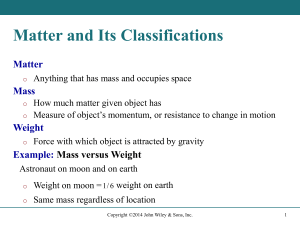 Measurement of Matter