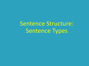 Sentence Structure Types
