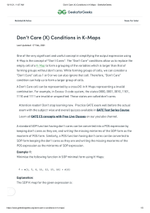Don't Care (X) Conditions in K-Maps - 