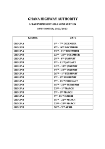 Duty roster schedule 