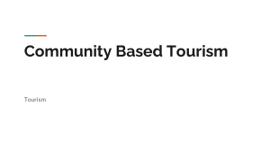 Community Based Tourism