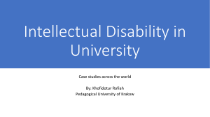 Intellectual Disability in University
