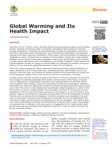 Global Warming and Its Health Impact