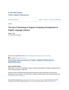 The Use of Technology to Support Vocabulary Development of Englis