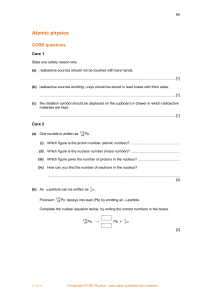 Atomic Physics Exam Questions