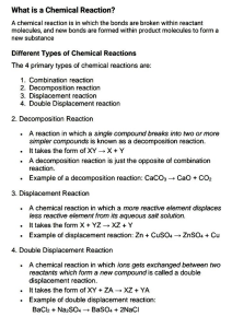 chemical reaction in English