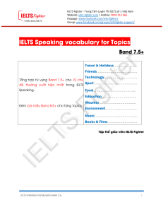 IELTS Speaking vocabulary for Topics band 7.5+ - IELTS Fighter biên soạn