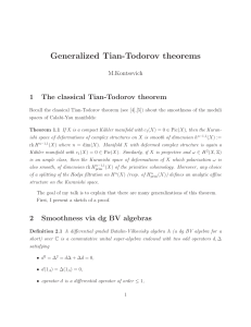 Generalized Tian-Todorov theorems - M. Kontsevich