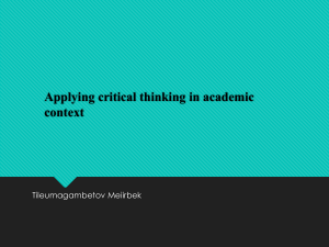 critical thinking in academic context