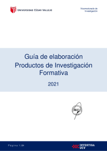 Guía de Elaboración Productos de Investigación Formativa 2021