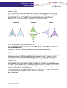 8101-05-06 Congruency Proofs - Student Guide