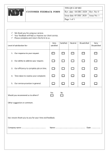 TSN-QF-CAP-002-Customer feedback form