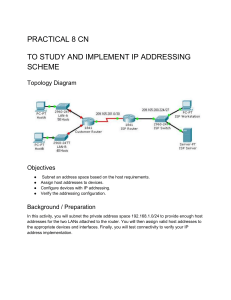 IP Addressing Lab Practical: Subnetting & Configuration