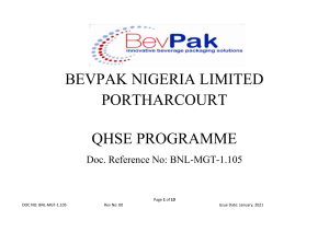 BEVPAK HSE Programme
