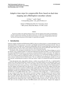 Adaptive time steps for compressible flows based on dual-time stepping and a RK-Implicit smoother scheme